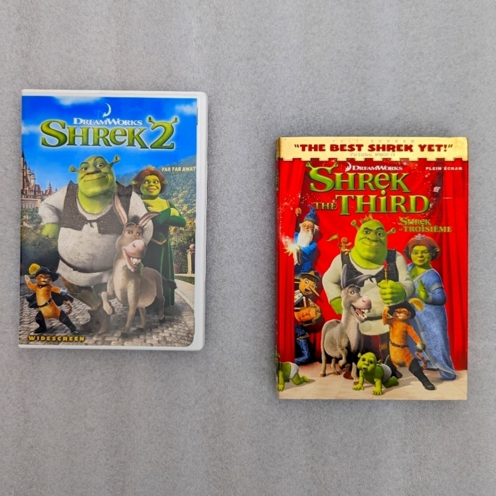 Shrek 2 and Shrek 3 Movie DVDs
